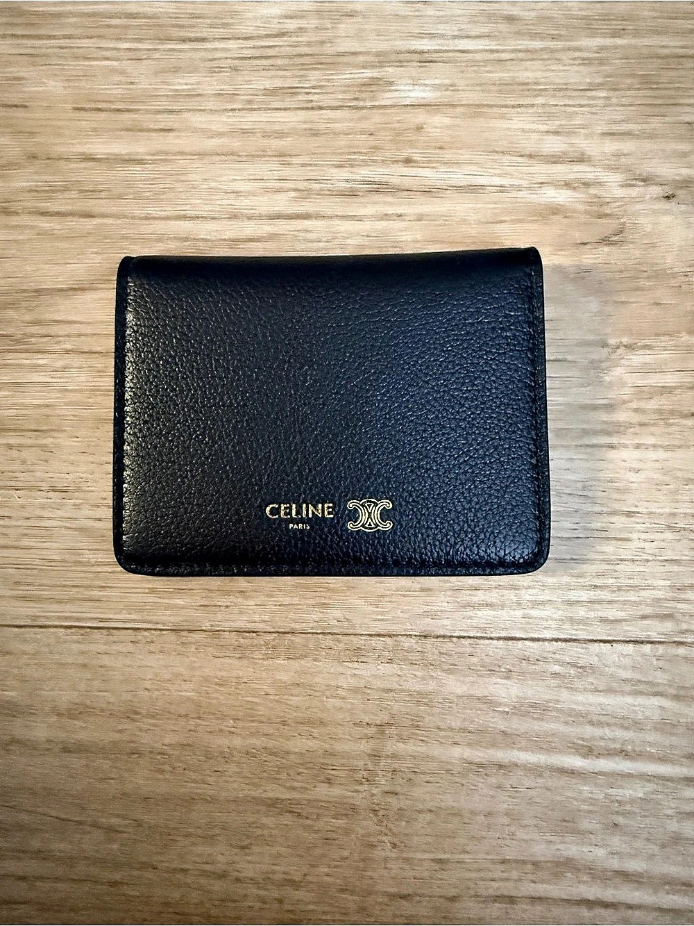 Celine Small Folded Multifunction Wallet Black & Blue